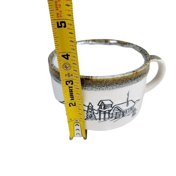 Vintage Alaska Woodland Soup Mug Moose Pine Trees Rustic Cabin Cup Rustic Winter - Picture 7 of 7